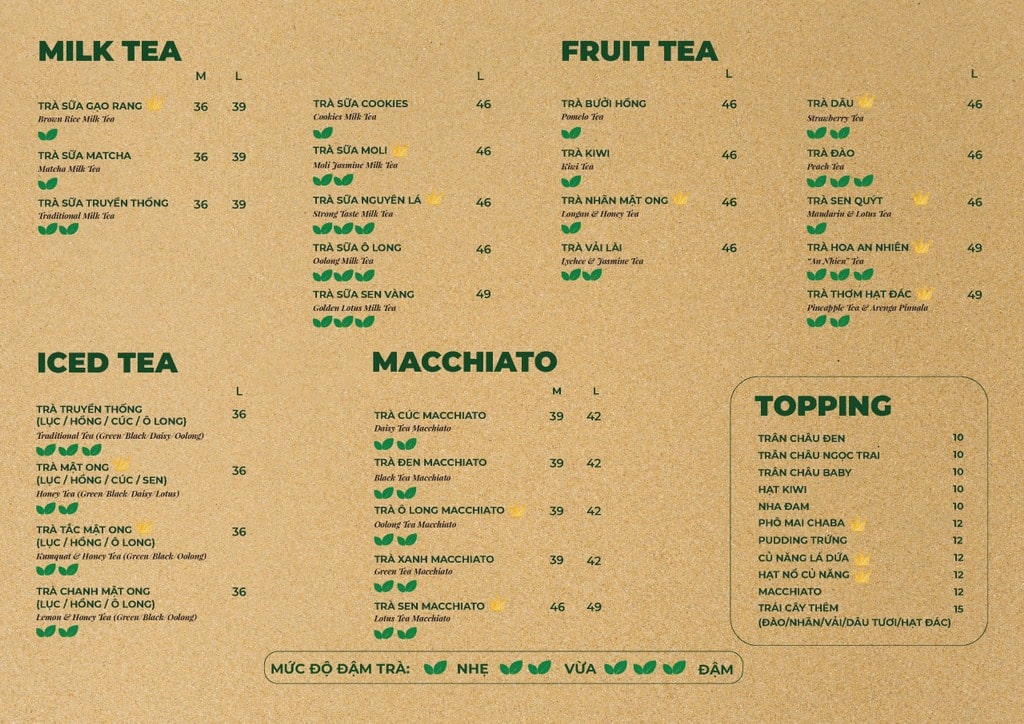 Menu Bông Trà