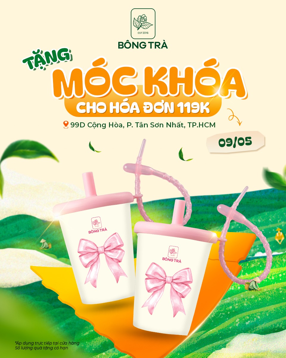 GRAND OPENING BÔNG TRÀ CỘNG HOÀ - TẶNG MÓC KHÓA CHO HÓA ĐƠN TƯ 119K