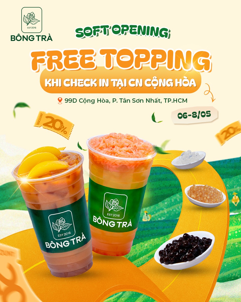SOFT OPENING BÔNG TRÀ CỘNG HOÀ. BÔNG CÓ NHÀ MỚI, ƯU ĐÃI TỚI LIỀN.