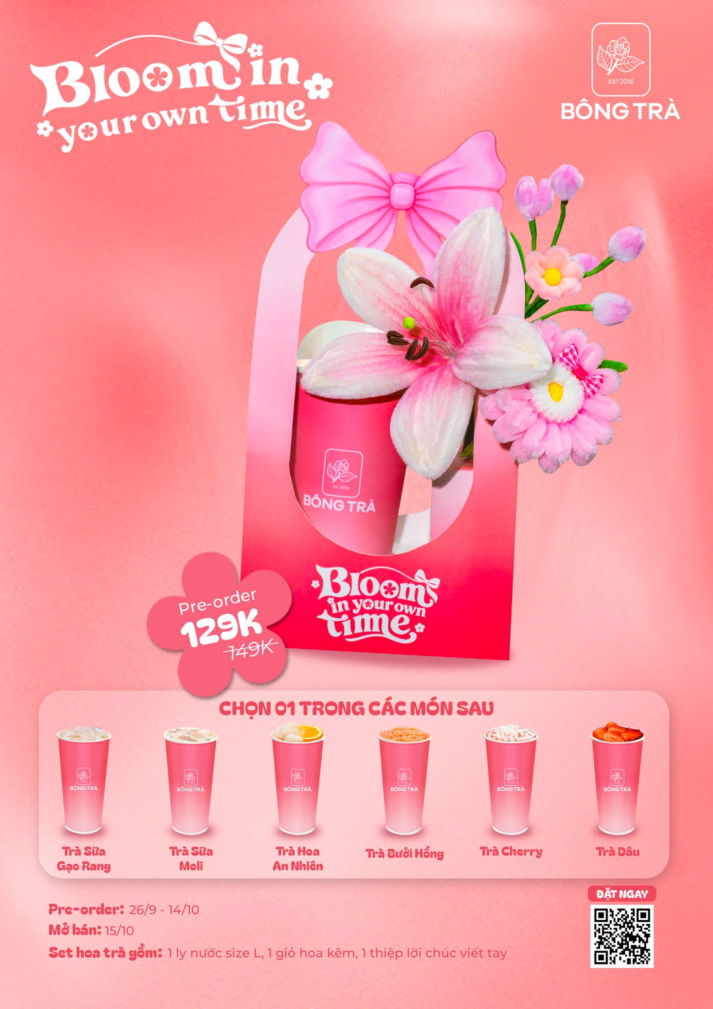 BLOOM IN YOUR OWN TIME - M&Oacute;N QU&Agrave; B&Ocirc;NG TR&Agrave; D&Agrave;NH CHO M&Ugrave;A 20/10