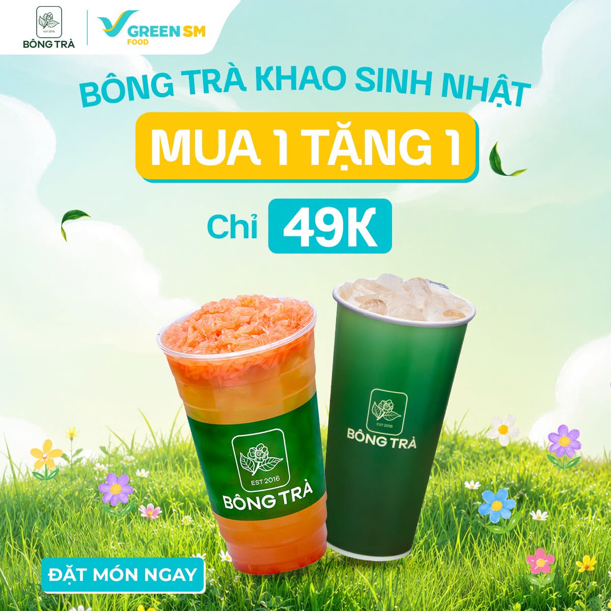 KHỞI ĐỘNG TH&Aacute;NG SINH NHẬT C&Ugrave;NG B&Ocirc;NG TR&Agrave;! MUA 1 TẶNG 1 CHỈ 49K