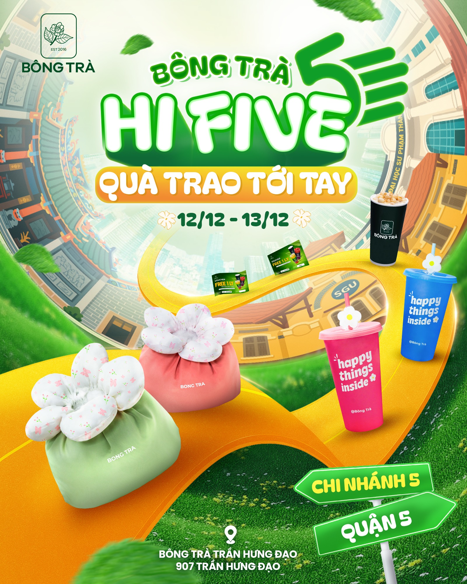 B&Ocirc;NG TR&Agrave; HI FIVE QU&Agrave; TRAO TỚI TAY.